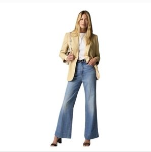 J. Crew Wide Leg Trouser Denim jeans Light Blue Flare Jeans 28 6